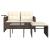 Set canapele de grădină cu perne, 3 piese, maro, poliratan GartenMobel Dekor