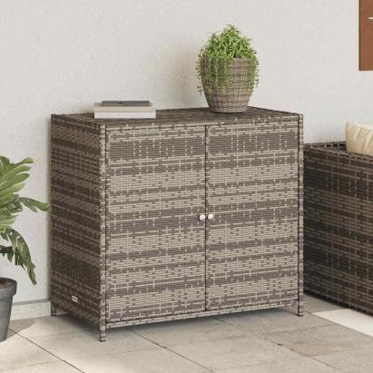 Dulap depozitare de grădină, gri, 83x45x76 cm, poliratan GartenMobel Dekor