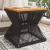 Măsuță cafea bază din sârmă negru 38x38x38 cm lemn masiv acacia GartenMobel Dekor