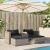 Set canapea de grădină cu perne, 5 piese, poliratan/lemn acacia GartenMobel Dekor