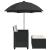 Canapea de grădină cu 2 locuri/umbrelă/taburete negru poliratan GartenMobel Dekor