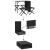 Set mobilier de grădină, pliabil, 5 piese, negru, poliratan  GartenMobel Dekor