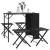 Set mobilier de grădină, pliabil, 5 piese, negru, poliratan  GartenMobel Dekor