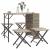 Set mobilier de grădină, pliabil, 5 piese gri deschis poliratan  GartenMobel Dekor