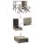 Set mobilier de grădină, pliabil, 5 piese gri deschis poliratan  GartenMobel Dekor
