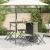 Set mobilier de grădină, pliabil, 5 piese gri deschis poliratan  GartenMobel Dekor