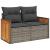 Canapea de grădină cu perne, 2 locuri, gri, poliratan GartenMobel Dekor