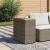 Masă laterală de grădină blat lemn gri 58x27,5x55 cm poliratan GartenMobel Dekor
