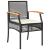 Set bistro cu perne, 3 piese, negru, poliratan și lemn acacia GartenMobel Dekor