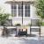 Set bistro cu perne, 3 piese, negru, poliratan și lemn acacia GartenMobel Dekor