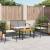 Set mobilier relaxare grădină 4 piese cu perne poliratan negru GartenMobel Dekor