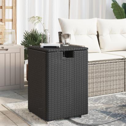 Masă mască acoperire rezervor propan negru 40x40x60cm poliratan GartenMobel Dekor