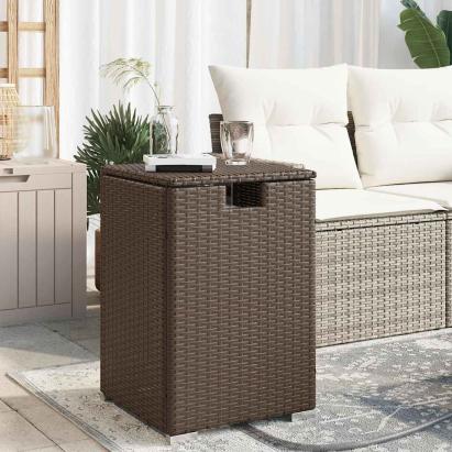 Masă mască acoperire rezervor propan maro 40x40x60 cm poliratan GartenMobel Dekor