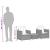 Set bistro cu perne, 3 piese, bej, poliratan și lemn acacia GartenMobel Dekor