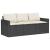 Set mobilier de grădină cu perne, 2 piese, negru, poliratan GartenMobel Dekor