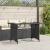 Masă grădină cu blat din sticlă, negru, 110x68x70 cm, poliratan GartenMobel Dekor