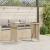 Masă grădină cu blat din sticlă, bej, 110x68x70 cm, poliratan GartenMobel Dekor