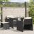 Set mobilier de grădină cu perne, 4 piese, negru, poliratan GartenMobel Dekor