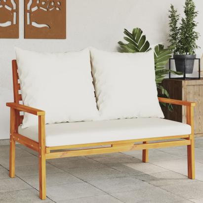 Banchetă de grădină cu pernă, 120 cm, lemn masiv de acacia GartenMobel Dekor