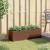 Jardinieră de grădină cu 3 ghivece maro 105x30x32 cm poliratan GartenMobel Dekor