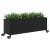 Jardinieră grădină roți/3 ghivece, negru 107x32x38 cm poliratan GartenMobel Dekor