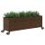 Jardinieră grădină cu roți/3 ghivece maro 107x32x38cm poliratan GartenMobel Dekor