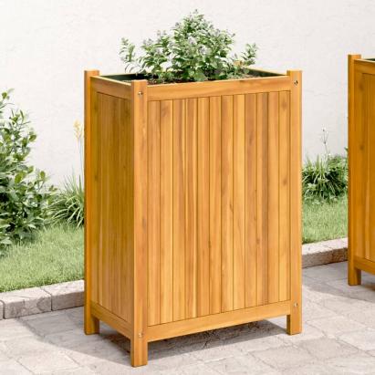 Jardinieră de grădină cu căptușeală, 54x31x75 cm, lemn acacia GartenMobel Dekor