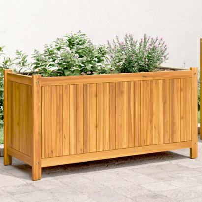 Jardinieră de grădină cu căptușeală, 99,5x38x50 cm, lemn acacia GartenMobel Dekor