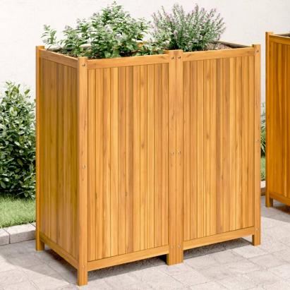 Jardinieră de grădină cu căptușeală, 100x50x100 cm, lemn acacia GartenMobel Dekor