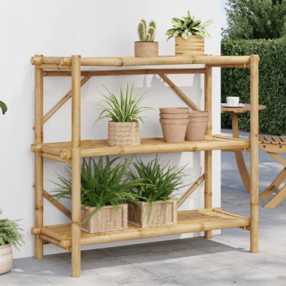 Raft cu 3 niveluri, 100x40x90 cm, bambus GartenMobel Dekor