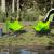 Scaune de camping cu buzunar, pliabile, 2 buc., verde GartenMobel Dekor