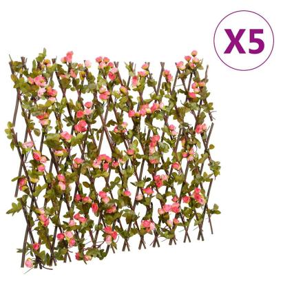  Spalier cu iederă artificială extensibil, 5 buc. roz 180x60 cm GartenMobel Dekor