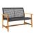 Set mobilier de grădină, 5 piese, poliratan negru/lemn acacia GartenMobel Dekor