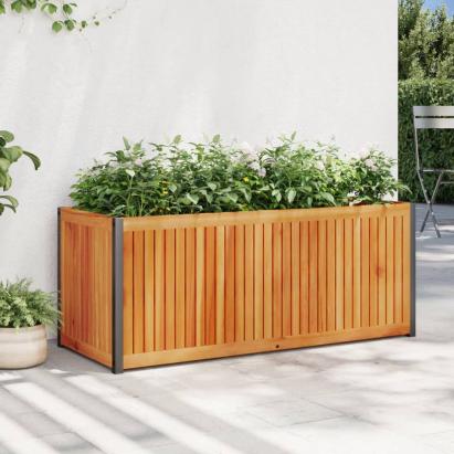 Jardinieră de grădină, 110x45x44 cm, lemn masiv acacia/oțel GartenMobel Dekor