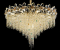 Candelabru Cristal BLOSSOM Regalis, 14xE14, 80cm, Auriu Lucios, Inaltime Reglabila, Metal si Cristal