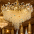 Candelabru Cristal BLOSSOM Magno,8xE14, 60cm, Auriu Lucios, Inaltime Reglabila, Metal si Cristal