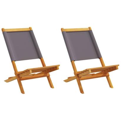 Scaune de grădină 2 buc., antracit, lemn masiv acacia și textil GartenMobel Dekor