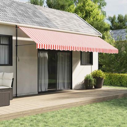 Pânză copertină de rezervă, dungi roșii și albe, 5x3 m GartenMobel Dekor