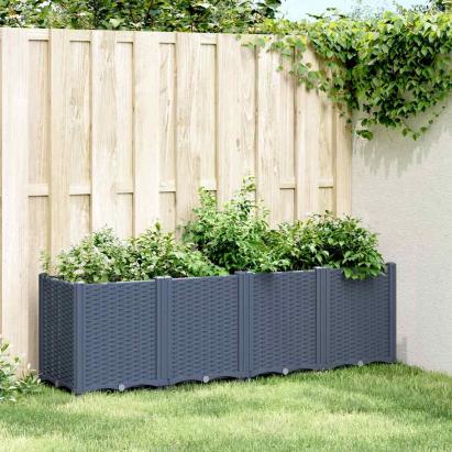 Jardinieră de grădină, albastru gri, 160x40x53 cm, PP GartenMobel Dekor