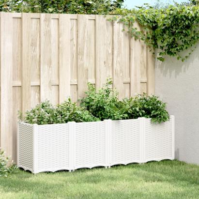 Jardinieră de grădină, alb, 160x40x53 cm, PP GartenMobel Dekor