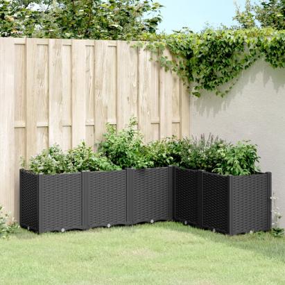 Jardinieră de grădină, negru, 160x120x53 cm, PP GartenMobel Dekor