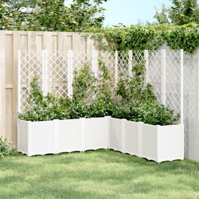 Jardinieră de grădină cu spalier, alb, 160x160x140 cm PP GartenMobel Dekor