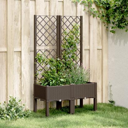 Jardinieră de grădină cu spalier, maro, 80x40x142 cm, PP GartenMobel Dekor