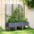 Jardinieră de grădină cu spalier, albastru gri, 120x40x142 cm, PP GartenMobel Dekor