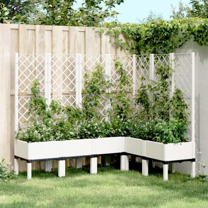 Jardinieră de grădină cu spalier, alb, 160x120x142 cm PP GartenMobel Dekor