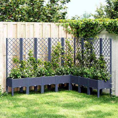 Jardinieră de grădină cu spalier, albastru gri, 200x160x142 cm, PP GartenMobel Dekor