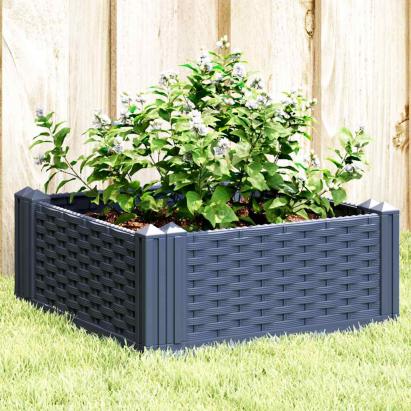Jardinieră de grădină cu țăruși, albastru gri, 42,5x42,5x28,5 cm, PP GartenMobel Dekor