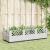 Jardinieră de grădină cu țăruși, alb, 123,5x43,5x43,5 cm, PP GartenMobel Dekor