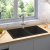 Chiuvetă de bucătărie Negru 76 x 48 x 30 cm Quartz și rășină GartenMobel Dekor