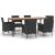 Set mobilier de grădină cu perne, 7 piese, negru, poliratan GartenMobel Dekor